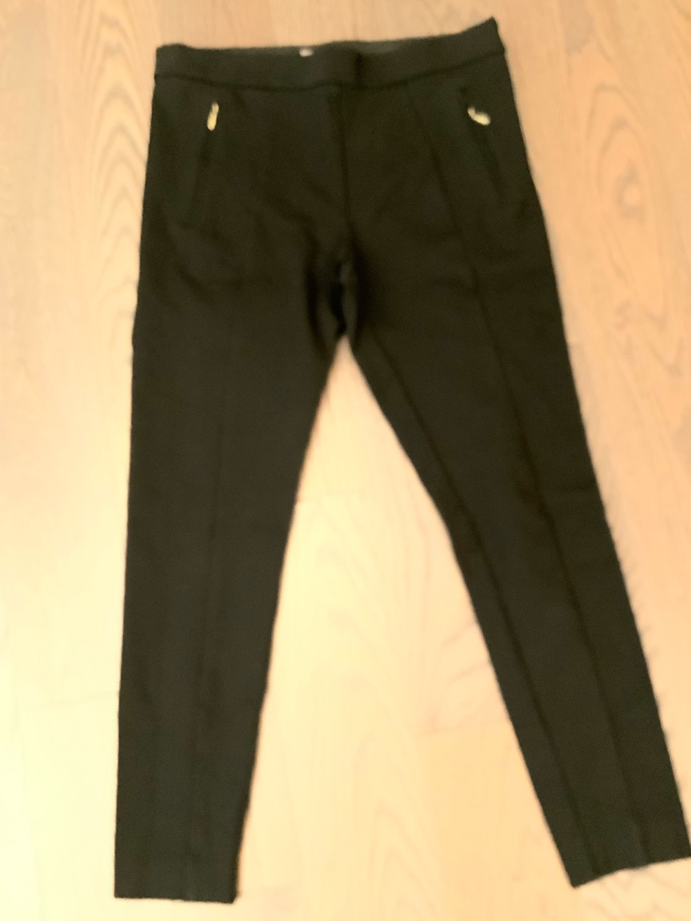 Womens H&M Black Ponte pants  with Zipper Detail